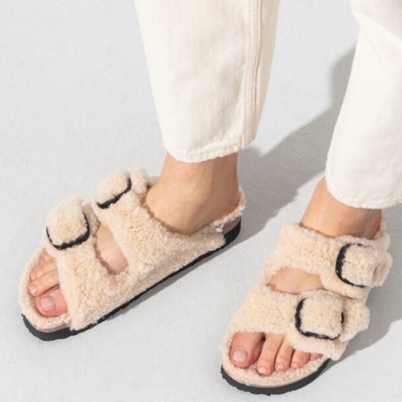 Birkenstock Papillio Arizona Big Buckle Teddy Platform Sandals EU40 /US 9NWT 🎄🎄🎄 - Picture 6 of 11